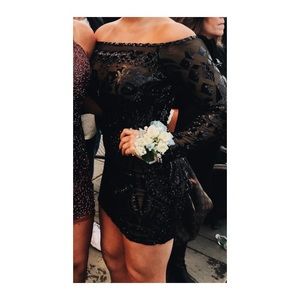 Black sequin homecoming dress